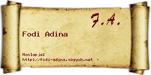 Fodi Adina névjegykártya